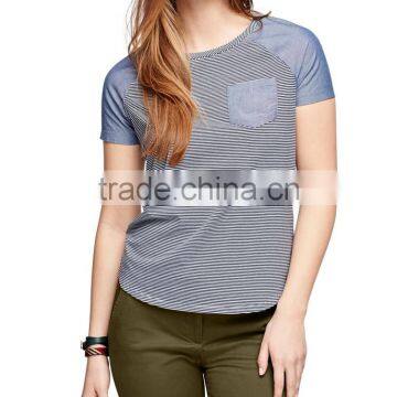 Wholesale Cheap Short Raglan Striped t Shirts photo-4