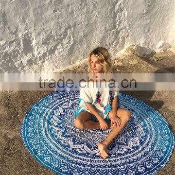 Alson Drop Shipping Round Beach Towel/Yoga Mat Thick Terry With Fringe Tassels photo-3