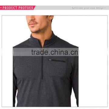 Wholesale Half Zip Running Hoodies Bomber Jackets 100%Cotton Plain T-shirt Sports Hoodies photo-2