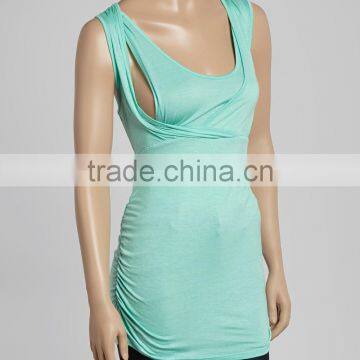 New Summer Mint Maternity Sleeveless Tops Soft Maternity Tees Women Clothing WT80817-23 photo-2