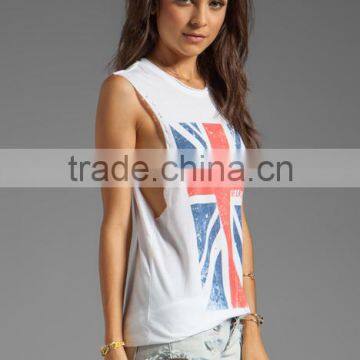 Ladies White Polyester Tank Top photo-2
