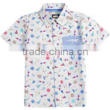 2015 new arrival regular fit 100% cotton half sleeve shirt all printed