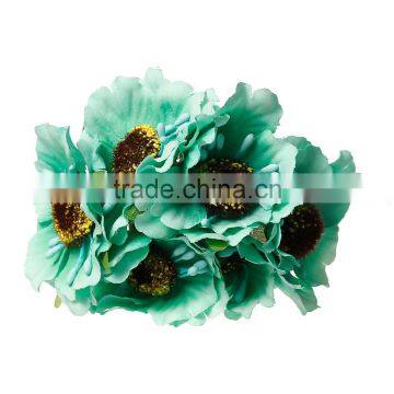 Terylene Artificial Chrysanthemum Flower Decoration Millinery Green 11.0cm(4 3/8") photo-3