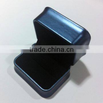 Sapphire Blue Leather Jewelry Box Double Ring and Pandent Packing photo-6