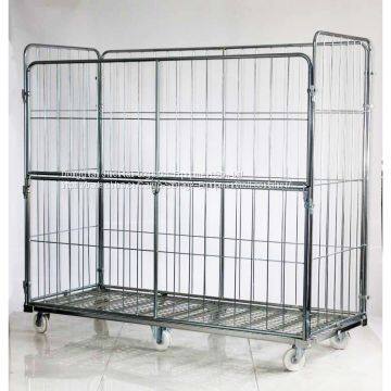 Stackable 3 Sided Logistics Pallet Cage Trolley Insulated