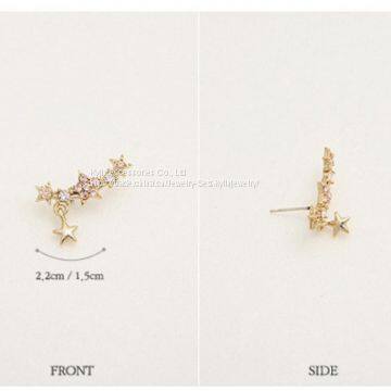 Fashion Jewelry Three Star Crawler Earring photo-3