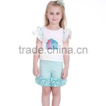 Wholesale Blank Baby Clothes Toddler Summer Pants Girls Icing Ruffle Shorts photo-5