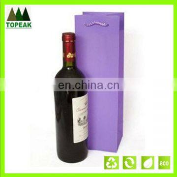 purple paper wine bag handle gift bag