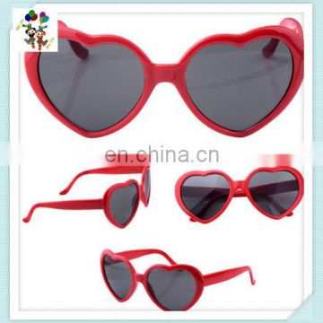 Cheap Plastic Red Love Heart Shape Girls Party Sunglasses HPC-0649