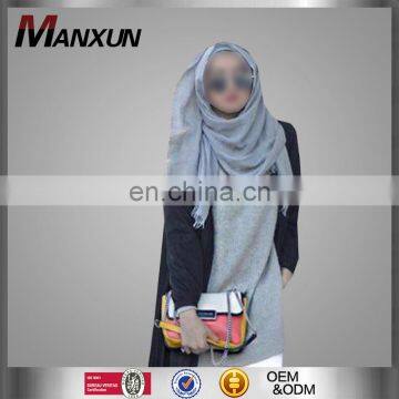 Latest Design Grey Linen Muslim Hijab Exquisite Baju Dubai Scraf Turban Women Wholesale Online