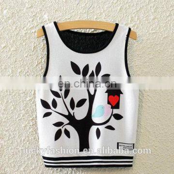 New Fashion Sleeveless Printed Casual Sport Fitness Women Tank Top