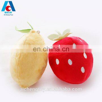 high quality manufacturer custom fruits peach and strawberry cute stuffed plush toy pillow