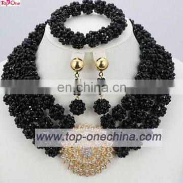 2016 black color jewelry set\Handmade bead jewelry set\African wedding party necklace