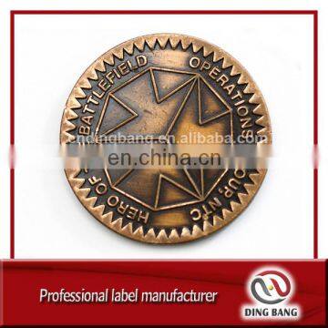 OEM Accepted Collection Souvenir Custom Made Ancient Style And Brushed Type Double Side Embossed Metal Souvenir Coin