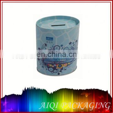 Carton printed small metal hinged lid tin box