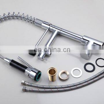 Mixed Brass LED Light Pulling Out Faucet Water Tap For Kitchen photo-5