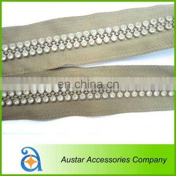 Various colors Crystal Diamante Gem Rhinestone zippers Wholesale