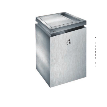 Public stainless steel wastebin