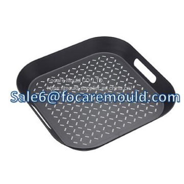 Two-color plastic serving tray injection mold