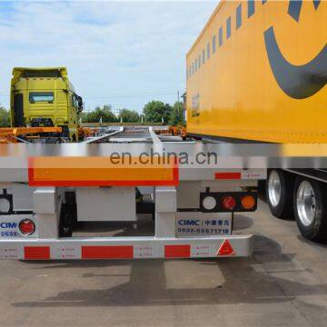 CIMC Stock Flatbed Semi Trailer 3 Axle 40 Tons Container Trailer photo-3