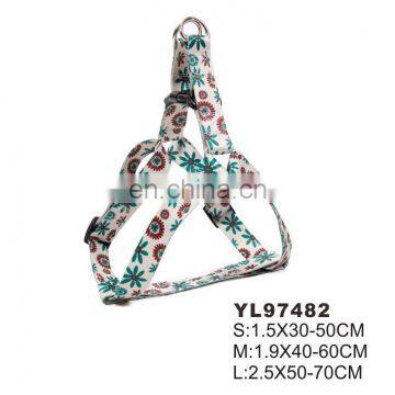 Fashionable Flower Printing Traffic Contral Handle Colorful PVC Comfortable Adjustable Durable Leash For Dog