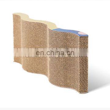 Wave Shaped Corrugated Paper Wear-resisting Pet Toy Cat Scratcher Scratching Board Lounge For Climbing