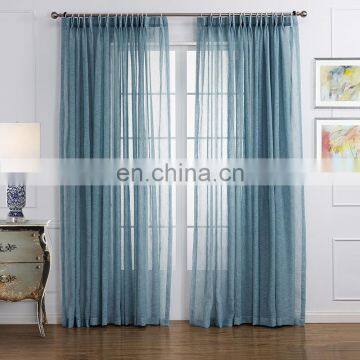 Simple solid color rod pocket grommet elegent curtains sheer