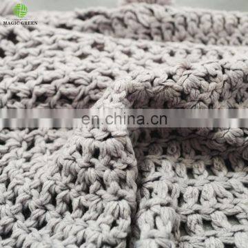 Wholesale Cotton Round Shape Pom Pom Decor Hand Crochet Baby Kids Living Room Floor Game Area Large Nursery Rug Mat Blankets