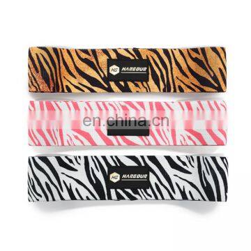 Harbour Custom Printed Logo Exercise Hip Woven Fabric Private Label Resistance Bands Set photo-3