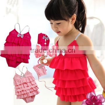 Adorable design soft material sundress ruffle skirt for baby giry with diaper cover