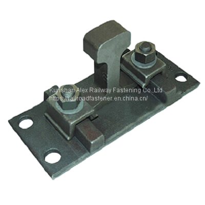 Casting Ribbed Baseplates/ Tie Plate With Double Shoulder With 4 Holes for Railroad Fastening photo-2