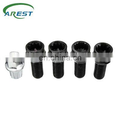 M14x1.5mm Anti-theft Steel Wheels Screw Bolt Key Lock Lug Nut Set 8D0601139F For VW Golf for Jetta Beetle Passat for Audi A3 A4