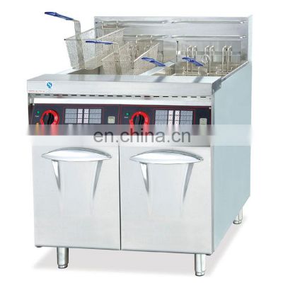 Restaurant Double Tanks 4 baskets Stainless Steel electric deep fryer with timers