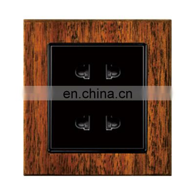 Universal  Double 2 pin Wall Socket Thick Solid Wood Panel 86*86mm Socketes and Switches Electrical 16A