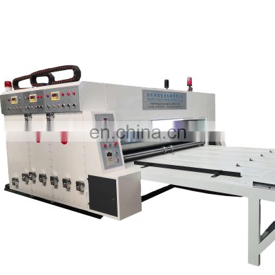 Chain feeder carton box printing slotting machine / corrugated cardboard flexo print machine