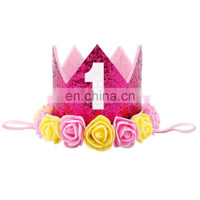 Hot selling baby first birthday party for kids hat crown