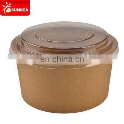 32oz 42oz PLA / PE Coating Paper Kraft Salad Box With Lid photo-5