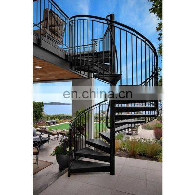 Outdoor steel balcony spiral staircases