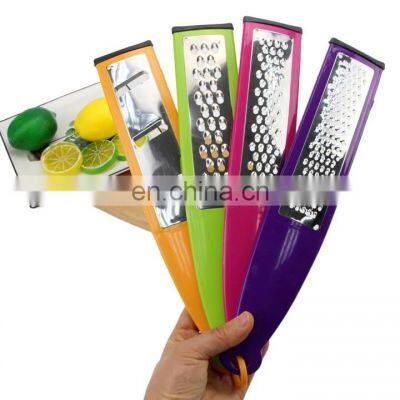 High Quality 4 Color Plastic Cheese Hand Grater, Different Pattern Soft Grip Handle Grater