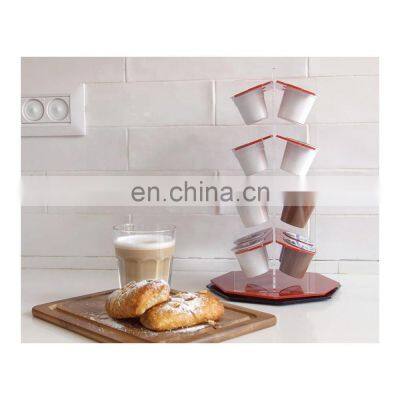 Red Keurig Coffee Pod Holder, Clear Rotate K-Cup Carousel Capsule Storage Office Decor Gift photo-4