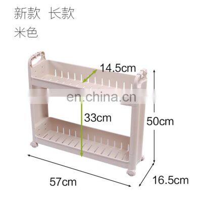 Exported Good Cheap Wheel Style Slide Out Removable Corner 2 Tier Bathroom Shelf Plastic Slim Storage Organizer Kitchen Racks