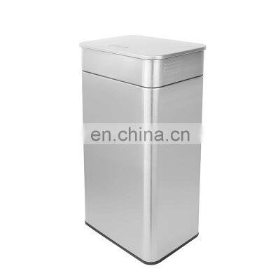 30L rectangular push litter bin garbage outdoor stainless steel kitchen trash can