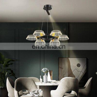 New Design Luxury Decoration Indoor Acrylic Dining Room LED 36 54 108 128 W Modern Pendant Lamp