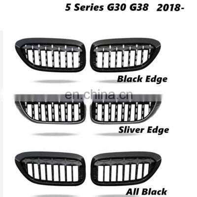 Black Silver Diamond Front Kidney Grille Fit for BMW G30 G38 New 5 Series 2017-