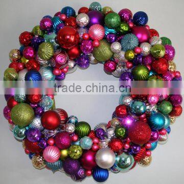 2015 high quality holiday plastic ball wreath