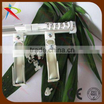 Metal produced aluminium double curtain rail with double brackets