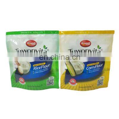 Nigeria stand up zipper resealable laminated plastic bag packing 1kg 5kg wheat flour packaging bag flour bag