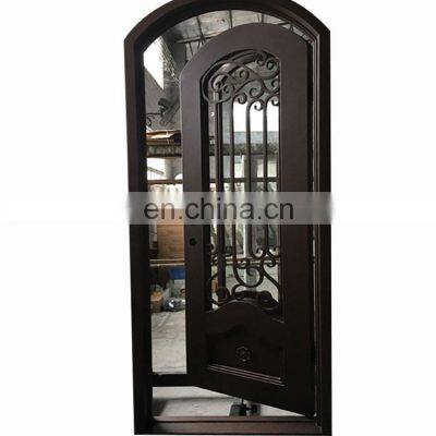 Unique waterproof exterior iron single door main house single entrance  door design of wrought iron manufacturers