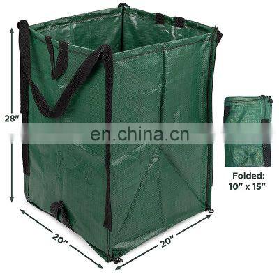 Foldable Green 72 Gallons Waterproof Garden Leaf Waste Bags With 4 Handles photo-4