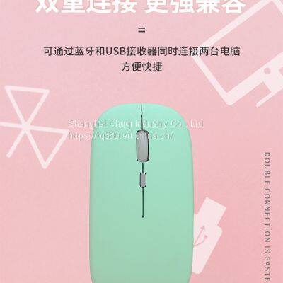 Student Office Silent Mouse Charging Wireless Single and Dual Mode 2.4g Bluetooth Macaroon Laptop Color Cross-border photo-2